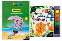 Kit de livros infantis Arte com os Dedos + Escolinha Todo livro: Jardim - p/ crianças de 3 a 5 anos