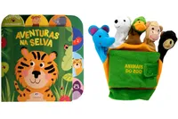 Kit de livros infantis Pequenos Exploradores: Aventura na Selva + Luzinha: Animais do Zoo - Crianças 3+ Anos