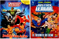 Kit de livros Liga da Justiça – Miniatura + Justice League: O Triunfo do Bem - Colorir e atividades   - Crianças 3+ anos