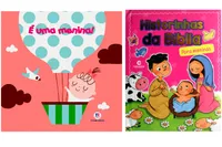 Kit de livros infantis Historinhas da bíblia para meninas + Livro de pano - É uma menina. Crianças/bebês 0+ anos.