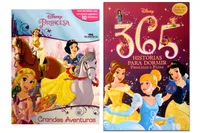 Kit de livros infantis Disney - 365 Histórias para Dormir: Princesas e Fadas + Miniatura Princesa: -3+ anos