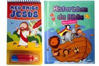 Kit de livros infantil Historinhas da bíblia para crianças + Aqua book - Meu amigo Jesus 3+ anos