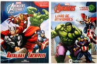 Kit de livros infantis Marvel - Miniaturas: Avengers - Batalhas Incríveis + Diversão com Adesivos: Vingadores - 3+ anos