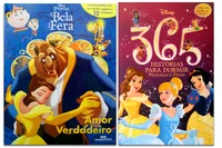 Kit de Livros Disney - 365 Histórias para Dormir: Princesas e Fadas + Miniatura Bela e a Fera: Amor Verdadeiro - 3+ anos