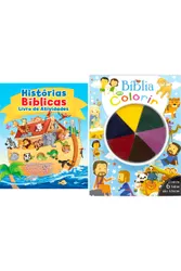 KIT Bíblico - Histórias Bíblicas Livro de Atividades + Dedinhos em Ação! Bíblia para Colorir