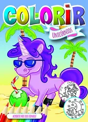 Solapa Média Colorir Unicórnios - 8 volumes