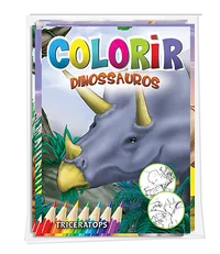 Solapa Média Colorir - Dinossauros - 8 volumes