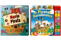 Kit de livros infantis: navio pirata empurre, puxe e levante + os piratas barulhentos - Crianças 3+ Anos