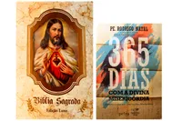 Kit de livros: 365 dias com divina misericórdia + biblía sagrada edição luxo preto- Literatura Cristã
