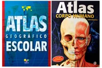 Kit atlas corpo humano + Atlas geografíco escolar