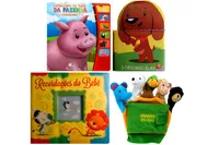 Kit de livros: recordações do bebê +brincando no banho + porquinho + animais do zoo-0+ Anos