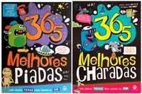 Kit de livros: 365 melhores charadas + 365 melhores piadas – Editora Ciranda Cultural – Para toda família
