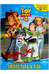 Miniaturas Toy Story 4 – Amigos para a vida; 10 miniaturas + livro + cenário