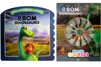 Kit de Livros infantis: Minha Historia para sonhar - O bom dinossauro + disney diversão colorida - Crianças 3+ Anos.