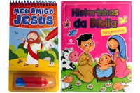 Kit Historinhas da bíblia para meninas +  Aqua book - Meu amigo Jesus