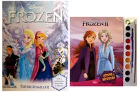 Kit de livros infantis:  coleção disney aquarela frozen 2 + disney frozen estudio congelante- Crianças 4+ Anos