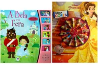 Kit de Livros infantis: Disney cores + Histórias narradas - A bela e a fera-- Crianças 3+ Anos.