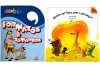 Kit de livros infantis: escolinha todo livro - formatos e tamanhos + quem vai ficar com o pêssego -  6+ Anos
