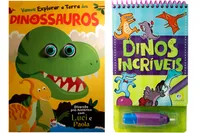 Kit de livros infantis: aqua book colorindo com agua + olhinhos esbugalhados - Crianças 3+ Anos