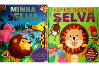 Kit de livros infantis:  minha selva + pop ups incríveis : selva- Crianças 3+ Anos