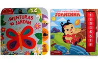 Kit de livros: aventuras no jardim + livro sonoro com rimas : joaninha - crianças 3+ anos