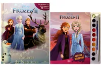 Kit de livros infantis:  coleção disney aquarela frozen 2 + Frozen 2 poderes da natureza- Crianças 4+ Anos