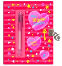 Meu diário secreto rosa - Com caneta mágica