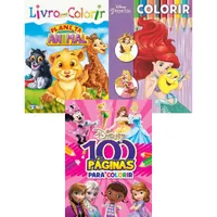 Livros para colorir:  Princesas da Disney, Planeta Animal, 100 Páginas para colorir