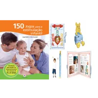 Kit de livros Infantis: 150 jogos para estimulação infantil + Box livros de recordações menino-- Crianças/bebês 0+ anos