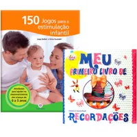 Kit de livros Infantis: 150 jogos para a estimulação infantil + Olha eu aqui / Meu primeiro ano- Crianças/bebês 0+ anos