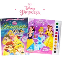 Kit Presente Disney Princesas: Aquarela + Almanaque Encantando de Férias - 2 livros